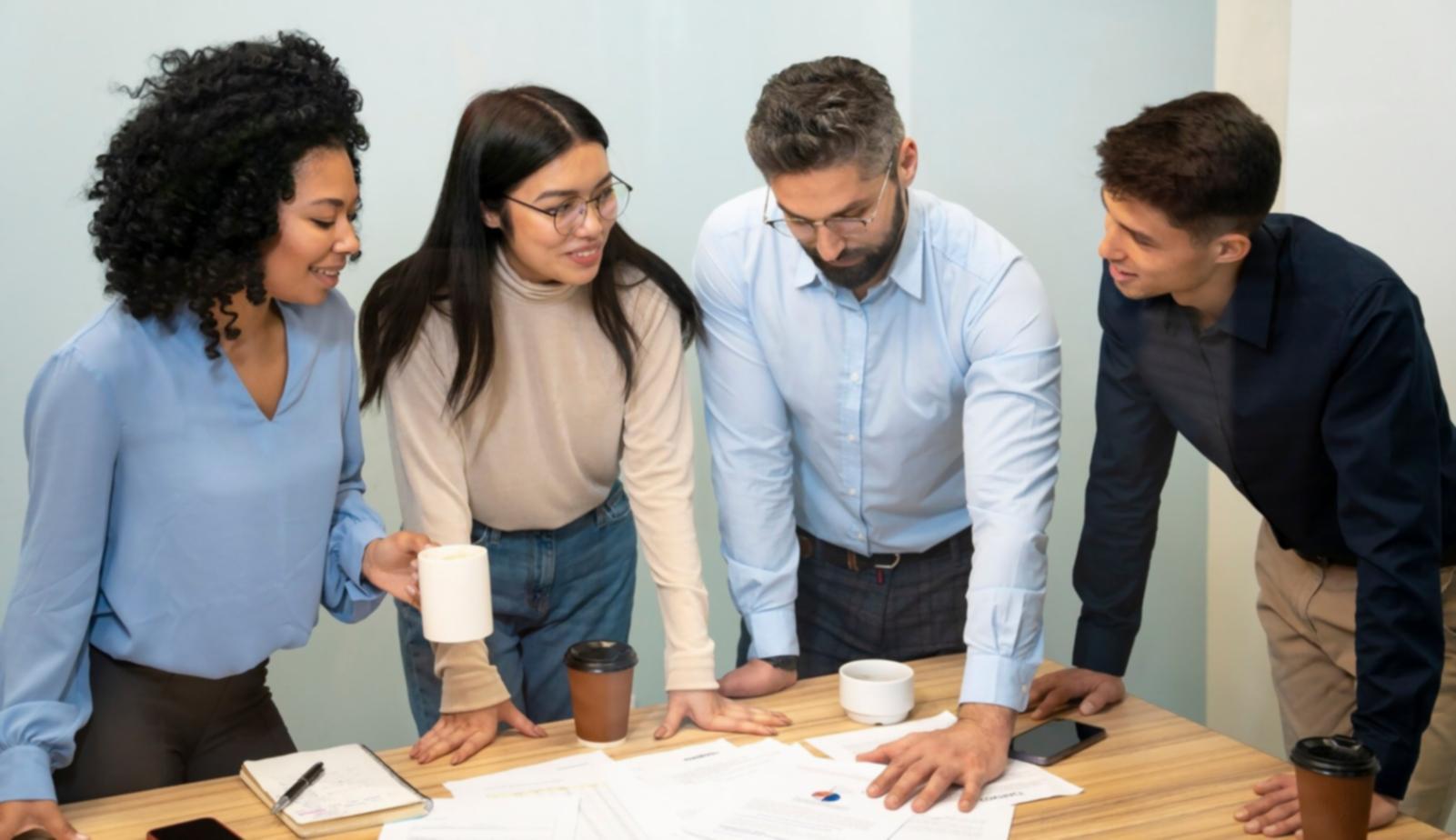 Professional financial consultation setup with documents and planning materials